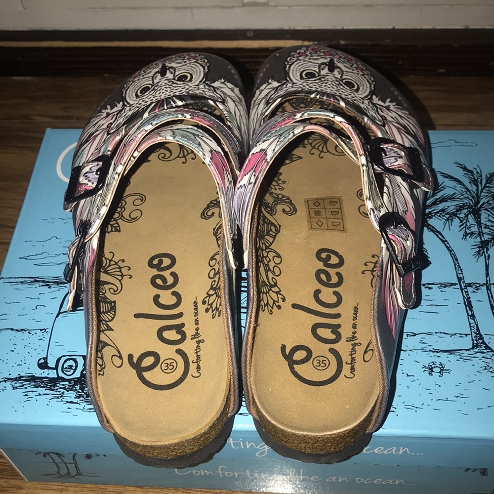 Calceo-Owl Wild free cross-strap mule- fits like Birkenstock boxed EU 35 -6-NWT - Picture 8 of 11